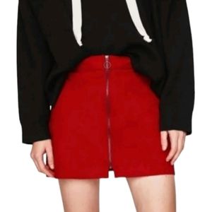 Zara Trafaluc Collection Red Mini Skirt Size XS